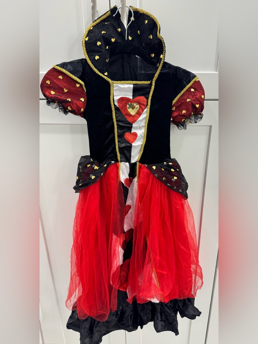 Black & Red Queen of Hearts Kids Costume - size S 4-6